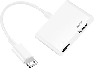 Lightning to HDMI Adapter for iPhone, [Apple MFi Certified] 1080P Video & Audio Sync Screen Converter Digital AV Adapter with Charging Port for iPhone 14 13 12 11 X 8 7 iPad on HDTVProjectorMonitor