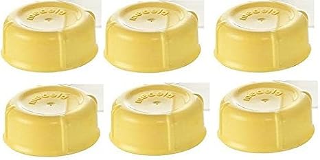 (6) Medela Solid Lids - Yellow/solid cap/bottle lid/bottle solid cap - for Medela Bottles