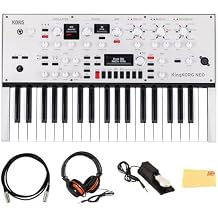 Korg KingKORG NEO 37-Key Virtual Analog Synthesizer Bundle with Sustain Pedal, Midi Cable, Headphones, and Austin Bazaar Polishing Cloth
