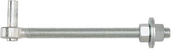 National Hardware N130-641 Bolt Hook 3/4 in x 10 in Steel Zinc-Plated WeatherGuard Protection Gate Hardware with Washers and Nuts for 14 in and 20 in Straps Replacement