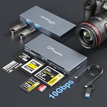 CFexpress Type B Card Reader,8 in 1 Multi CF Express Reader for CFexpress Type B/CF/XD/MS/TF/SD/USB,USB3.2 Gen2 10Gbps Memory Card Reader for Windows/Mac/Linux/Android Read 6 Cards and 2 USB