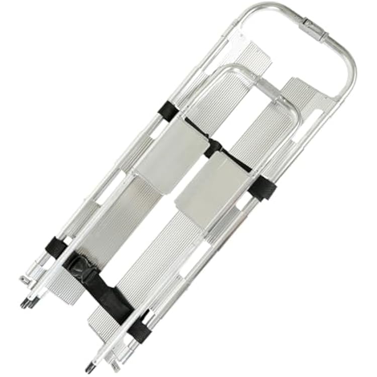 Adjustable Foldable Aluminum Scoop Stretcher - 350 Lb Capacity, Breakaway Hinge Mechanism, Lightweight Emergency Rescue Tool, Silver, Easy Transport, Single Side Design
