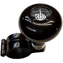 Gloss Black Aluminum Steering Wheel Spinner Suicide Brody Knob for Hot Rod Customs Car Truck SUV Tractor Trailer Big Rig Boat & More - Skeleton Skull Finger FU White