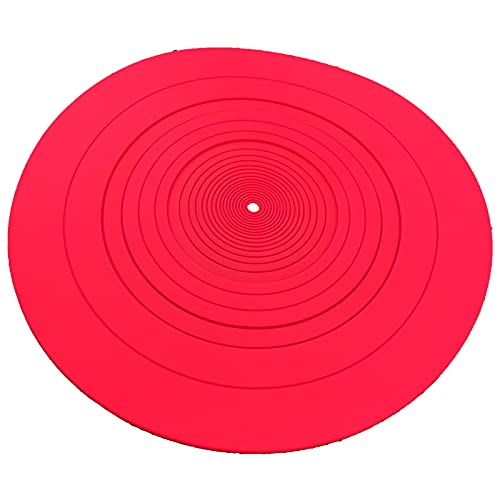 12 inch Turntable Platter Mat-Rubber Turntable Slipmat for HiFi Turntable Vinyl Player Acoustic Improvement 12 inch, Red