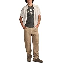 Lucky Brand Men's Southwestern Linen Short Sleeve Button Up Shirt