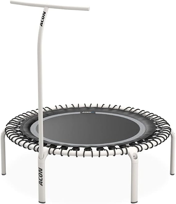 Acon FIT 44in Fitness Trampoline Round with Handlebar, White