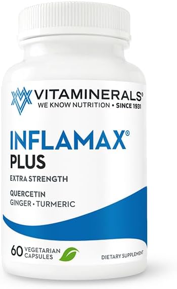 Vitaminerals Inflamax Plus | Quercetin | Proteolytic Enzymes | Ginger | Turmeric | Veggie caps (60)