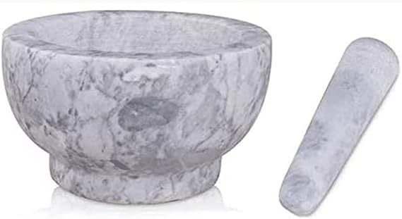 Mortar and Pestle Set for Kitchen Natural Stone Grinder Kitchen Manual Grinder for Herb/Spice/Garlic/Ginger