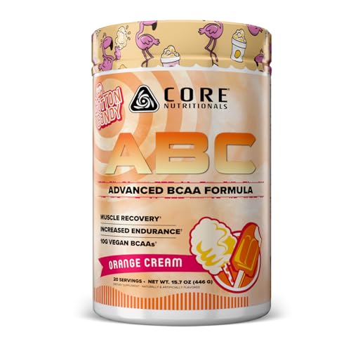 Core Nutritionals ABC Advanced BCAA Supplement | Amino Acid Recovery Blend | with Glutamine, Beta Alanine, Citrulline Malate | 20 Servings Fun Sweets Orange Cream