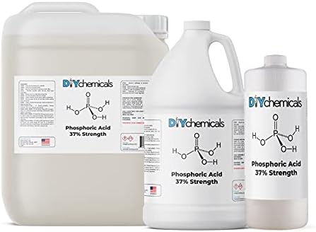 DIYChemicals Phosphoric Acid 37% Rust Remover, Wood Stain Remover, pH Control, High Purity Orthophosphoric Acid for Metal, Fertilizers - Made in USA - 1 Pint (16 fl oz)