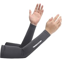 UV Protection Sleeve Breathable Quick Dry Cycling Outdoor (Dark Grey Letter, L)