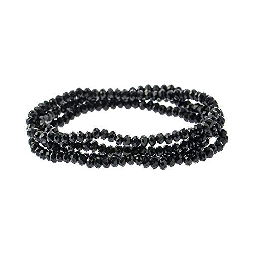 NTLX Multi Strand Beaded Stackable Stretch Bracelets for Women Bohemian Boho Style Bracelets Beautifully Faceted Glass Beads Multi Layered Statement Bangles