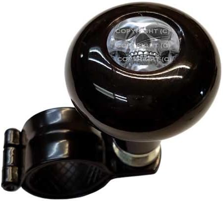 Gloss Black Aluminum Steering Wheel Spinner Suicide Brody Knob for Hot Rod Customs Car Truck SUV Tractor Trailer Big Rig Boat & More - Silver Skull Face