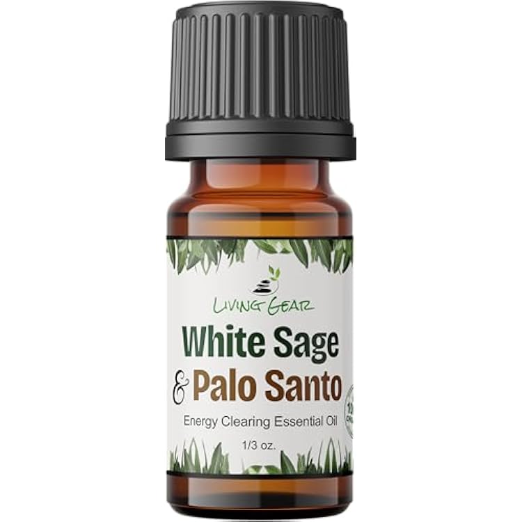 White Sage & Palo Santo Essential Oil Diffuser Oil for Energy Clearing and Protection Pure & Therapeutic Grade - 13 oz.