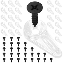 50 Pack Glass Cabinet Door Panel Retainer Clips with Screws, Cabinet Glass Holder Window Screen Fasteners Holder Clips to Hold in Windows (Clear, 0/0 Flush)