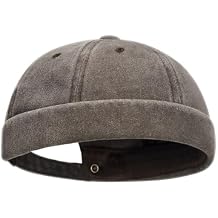 XYX Retro Beanie Hat Brimless Skull Hat Washed Cotton Rolled Cuff Sailor Cap for Men/Women