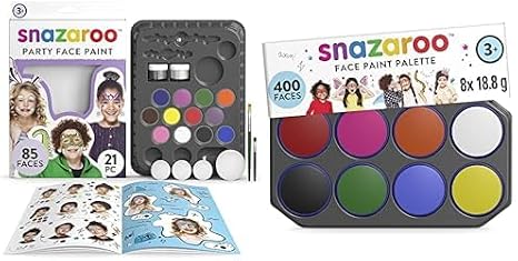 Snazaroo Face Paint Palette Kit Bundle, Double Pack, 2 Count of 0.6 Fl Oz (Pack of 8)