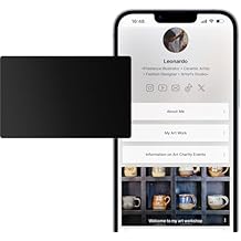 Black Digital Business Card - Social Media Sharing & Instant Contact - Tap to Share NFC - for iOS & Android - 2pcs