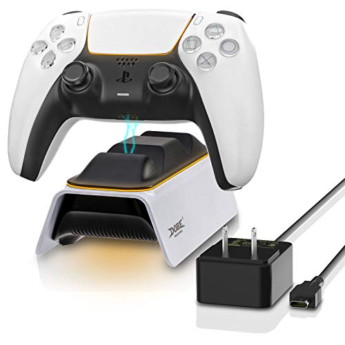 ECHZOVE PS5 Controller Charger Station, Playstation 5 Controller Charger Station with 5V 3A Power Adapter, High Speed, Fast Charging Dock for Sony DualSense Controller