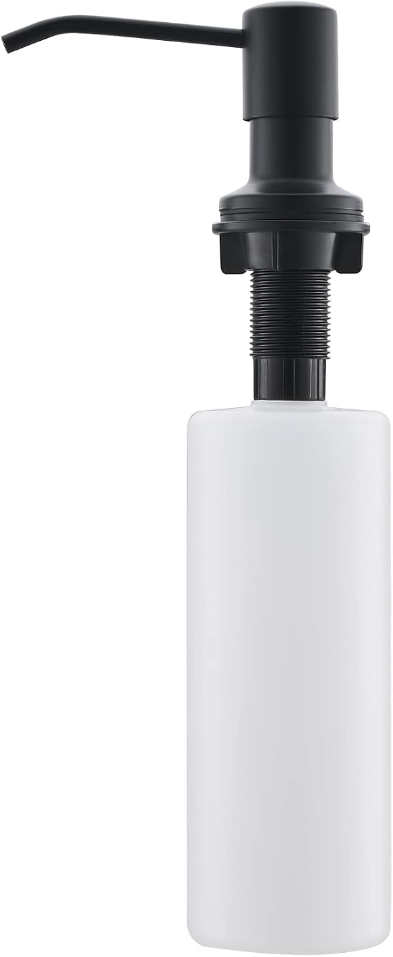 Fapully Built in Soap Dispenser,Stainless Steel 17OZ Dsih Soap Dispenser or Lotion for Kitchen Sink Matte Black