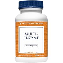 The Vitamin Shoppe Digestive Enzymes - Complete Multi-Enzyme Formula | Protein Fat Carb Digestion | 100 Tablets | Plant-Based
