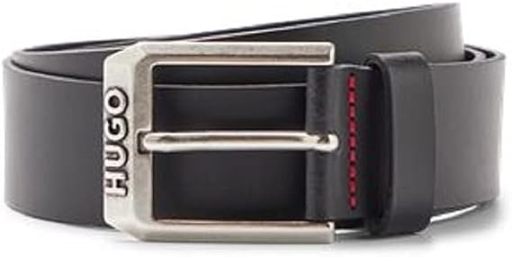 HUGO Men's Logo Buckle Leather Belt