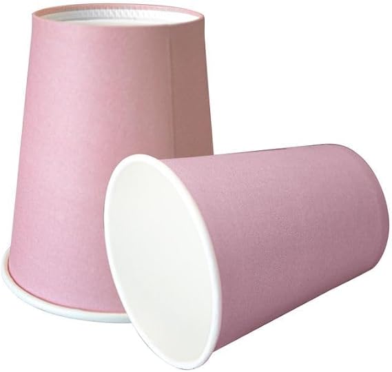 Vivid Disposable Paper Cups Biodegradable - Eco Friendly, Pack of 1000 EcoCup (Pink)
