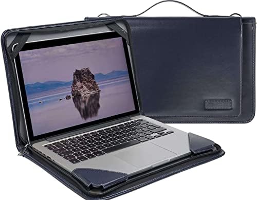 Blue Leather Laptop Messenger Case - Compatible with Lenovo ThinkPad X1 Carbon Gen 10 14
