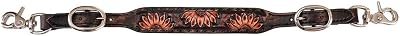 Circle Y Vintage Hand-Tooled Sunflower Wither Strap - Horse Size, Brown