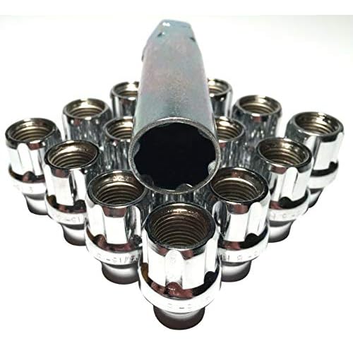 Coyote 20 Open End 916 Chrome 6 Spline ET Lug Nut Truck Locks Bulge With Key