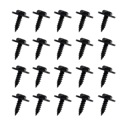 20 PCS Automotive Hex Head Self-Tapping Screws, 0.18 x 0.74 Bumper Hood Trim Cover Fixing Bolts, Rust-Proof and Shock-Proof Exterior Trim Screws, Universal Car Fastening Accessories Black