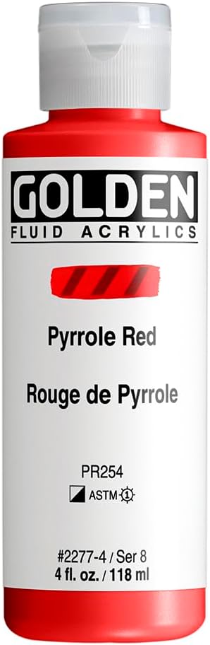 Golden Fluid Acrylics - Pyrrole Red - 4 oz Bottle