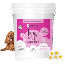 P.E.T. Tangle Off Detangling Conditioner for Dogs & Cats, Cotton Candy Scent Commercial 5 Gallon (640 oz) Pail Moisturizes, Softens & Loosens Knots Sulfate-Free, pH-Balanced, Hypoallergenic