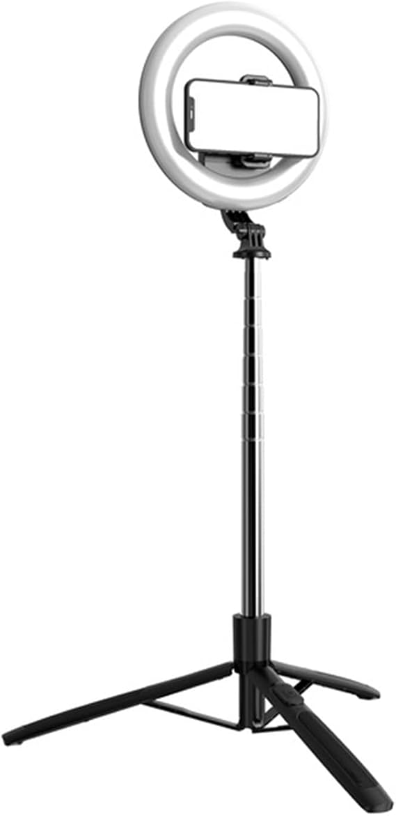 Ring Light with Tripod Stand and Phone Holder, Portable Rechargeable LED Dimmable Ringlight for Live Stream