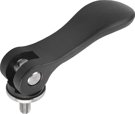 Kipp 04232-101106X50 Cam Levers with M6 External Thread, Metric, Steel Surface Finish, 50 mm Screw Length, Size 1