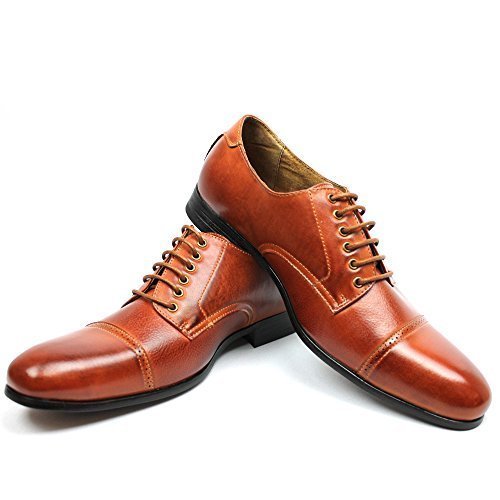 Ferro Aldo Mens Cap Toe Oxfords Detailed Stitching Lace up Oxfords 19350