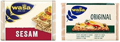 Wasa Susamlı Gevrek Ekmek (Crispbread Sesam) 200 Gr ve Wasa Sade Gevrek Ekmek (Crispbread Original) 275 g.