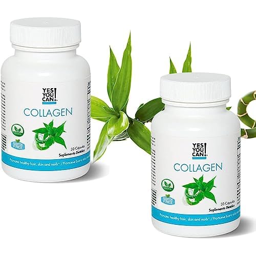 Yes You Can! Collagen Capsules for Women and Men, Dietary Supplement to Promote Healthy Hair, Skin and Nails, 290 mg Bovine Collagen, Vitamin A, Vitamin D3, Zinc and Copper, 30 Capsules - 2 Pack