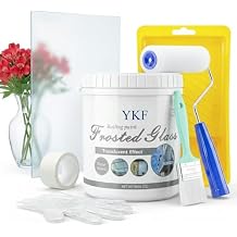 YKF Frosted Glass Paint (34 oz), Covers 70 sq ft - Permanent Privacy Window Coating & DIY Film Alternative, Waterproof Water-Based Acrylic Matte Finish for Whole-House Projects & Commercial Spaces