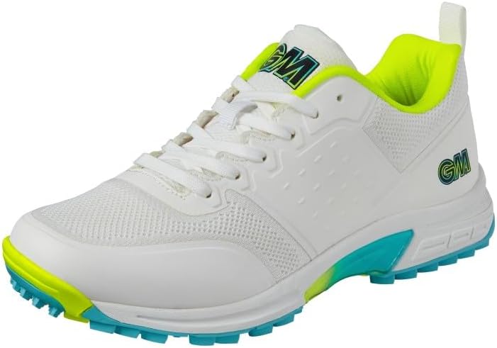 GM | Rubber Sole Cricket Shoes | Lightweigh Upper | Arch Support Grip Comfort & Reduce Fatigue | All Rounder Grip | Sizes UK Junior 1 to 6 and Senior 7 to 13