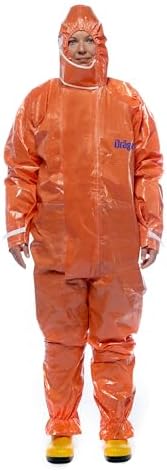 Drager SPC 4400 CLF - Hazmat Suit - Hooded Coverall, High Chemical Protection, EU 2016425 Type 3-6, Various Sizes