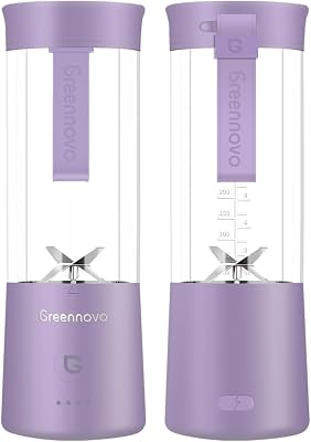 Portable Blender 500ml Personal with 6 Sharp Blades Rechargeable 5000mAh 18000-22000rpm Power for Shakes & Smoothies, BPA Free, for Kitchen, Office, Gym, Hikingpurple