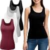 4er-Pack Tank Tops für Damen Unterziehshirt Basic-Tanktop Ärmelloses Freizeit Frauen Workout Tops