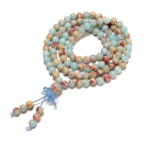 AD Beads 6mm Natural Healing Gemstones Buddhist 108 Prayer Mala Stretchy Bracelet Necklace