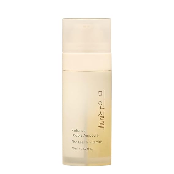Elishacoy | MIIN SILOK Radiance Double Ampoule 50ml (1.69 fl oz) Dual Brightening Serum with Fermented Rice Lees & Vitamin Complex, Clinically Tested Luxury Korean Skincare