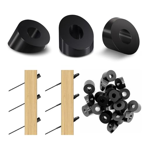 Helffer T316 14 30 Degree Angle Beveled Washer for Metal Post Aluminum Deck Railing, Cable Railing Post, Marine Grade Titanium Plated Stainless Steel, 6.6mm Aperture, 20 Pack