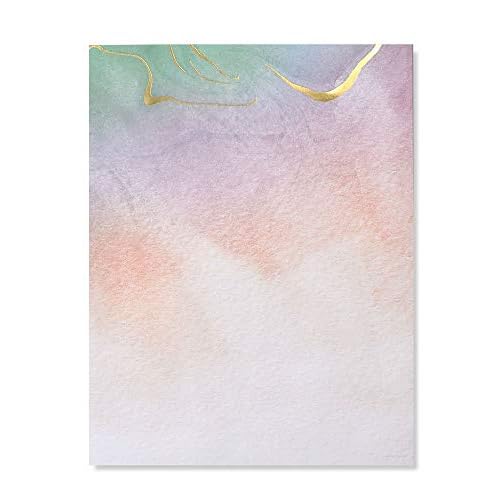 Gartner Studios Watercolor Marble Gold Foil Stationery, 40 count