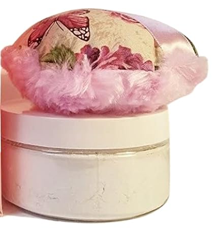 Carnation Scented Silk Dusting Powder Set - 8 oz Jar Talc Free - Silky Pink Body Puff