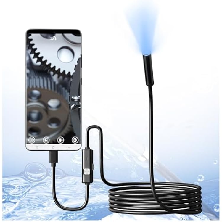 Endoscope Camera,8mm Waterproof Inspection Camera With Light,Type-C Direct Camera Hd 1 Million Industrial Endoscope, Automotive Maintenance For WallAutomotiveEngine ISize:1M flexible cable