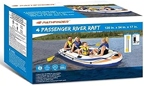 Pathfinder Air River Raft Boat Set with Oars and Pump